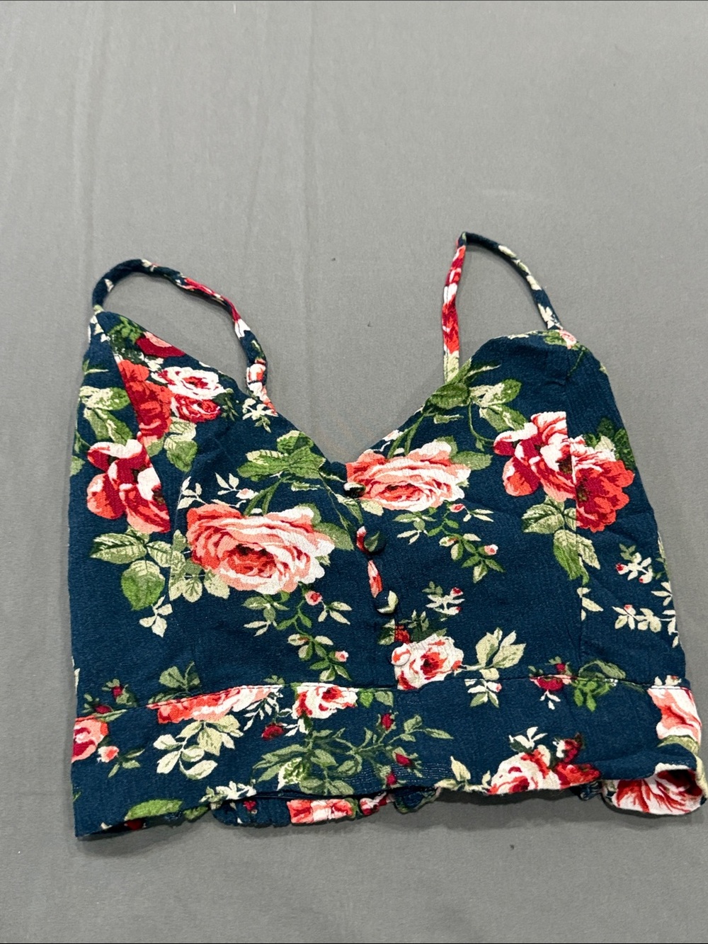 U2B Navy Floral Cropped Cami